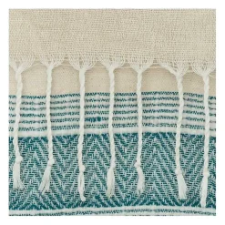 Blankets & Throws>Kirklands Home Teal and Natural Colorblock Chevron Throw
