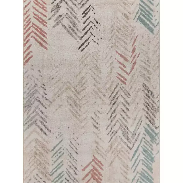 Kirklands Home Teal and Pink Arrows Area Rug, 5x7 Outlet