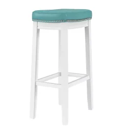 Kirklands Home Teal Faux Leather Claridge Bar Stool Blue Online