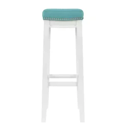 Kirklands Home Teal Faux Leather Claridge Bar Stool Blue Online