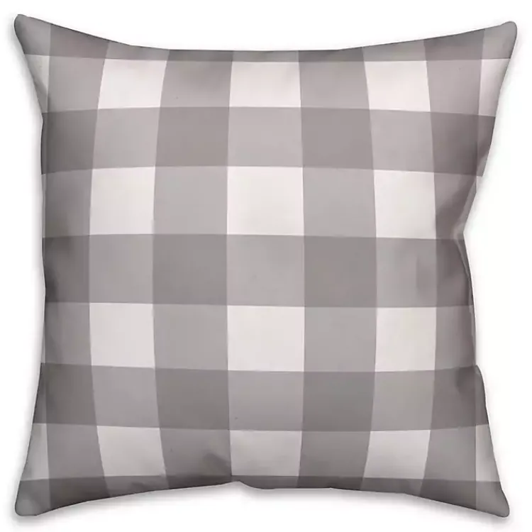 Kirklands Home Teal Floral Buffalo Check Outdoor Pillow Online