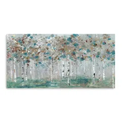 Kirklands Home Teal Forest Canvas Art Print Blue Hot