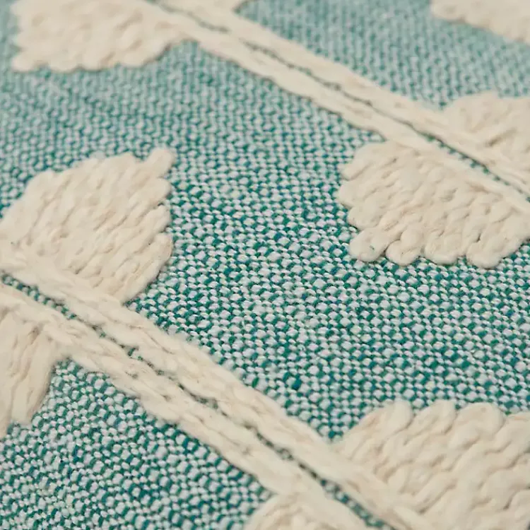 Pillows>Kirklands Home Teal Heathered Embroidered Diamond Throw Pillow