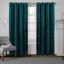 Kirklands Home Teal Heavyweight Velvet Curtain Panel Set, 84 in. Online