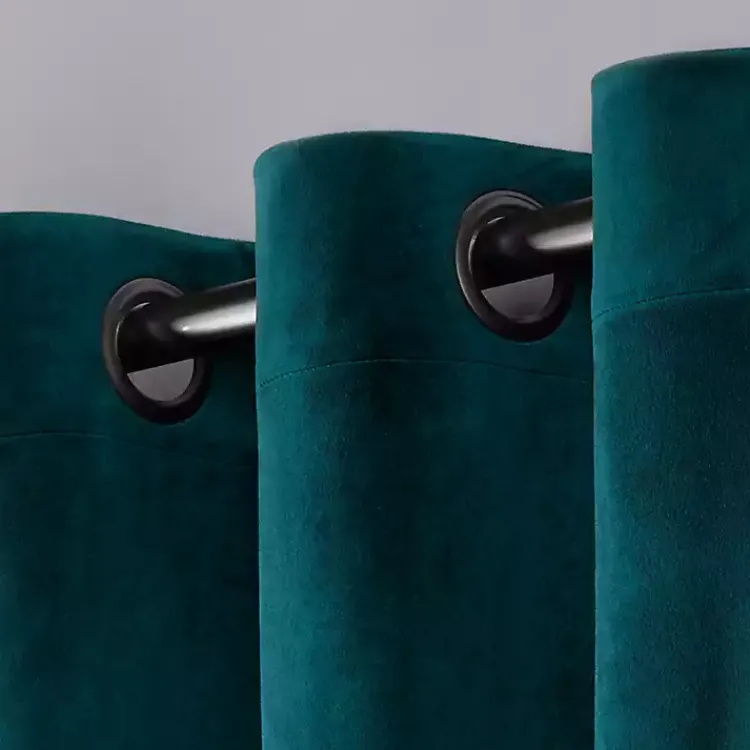 Kirklands Home Teal Heavyweight Velvet Curtain Panel Set, 84 in. Online