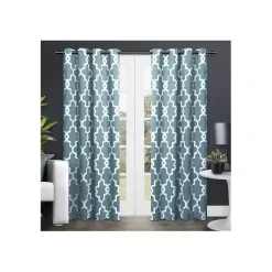 Kirklands Home Teal Maxwell Blackout Curtain Panel Set, 96 in. Blue Hot