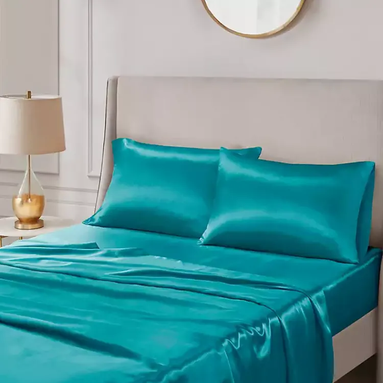 Kirklands Home Teal Satin King 2-pc. Pillow Case Set Blue Best