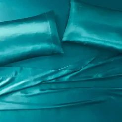 Kirklands Home Teal Satin King 2-pc. Pillow Case Set Blue Best