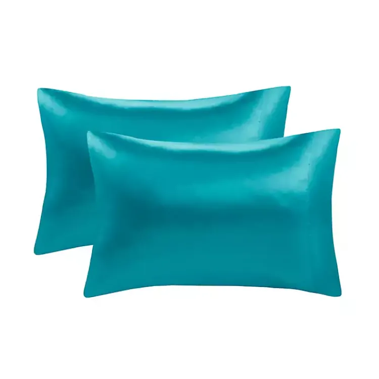 Kirklands Home Teal Satin Standard 2-pc. Pillow Case Set Blue Outlet