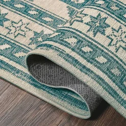 Kirklands Home Teal Seraz Washable Runner, 2x7