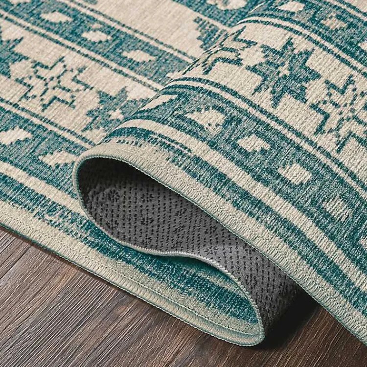 Kirklands Home Teal Seraz Washable Runner, 2x7