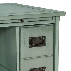 Kirklands Home Teal Wood Parnell Storage Accent Table Discount