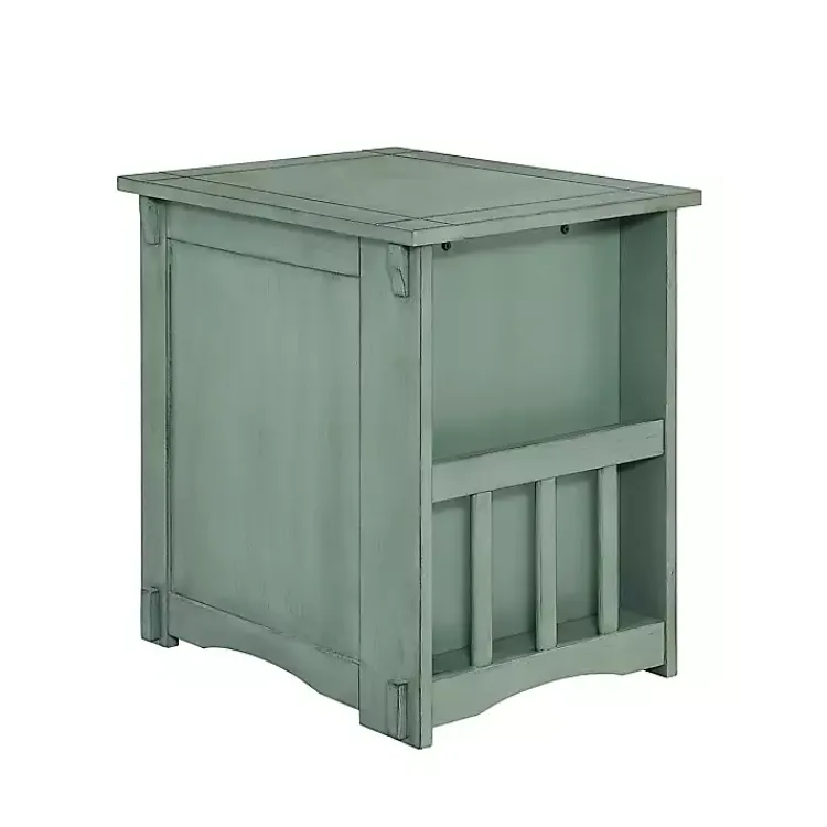 Kirklands Home Teal Wood Parnell Storage Accent Table Discount