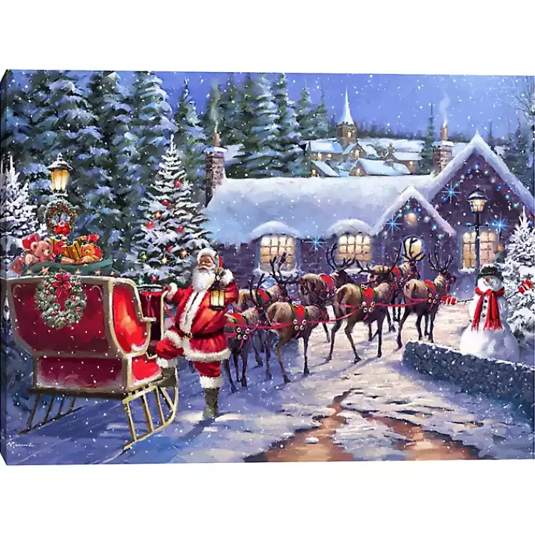 Christmas Art & Wall Decor>Kirklands Home Team Santa Canvas Art Print Multi