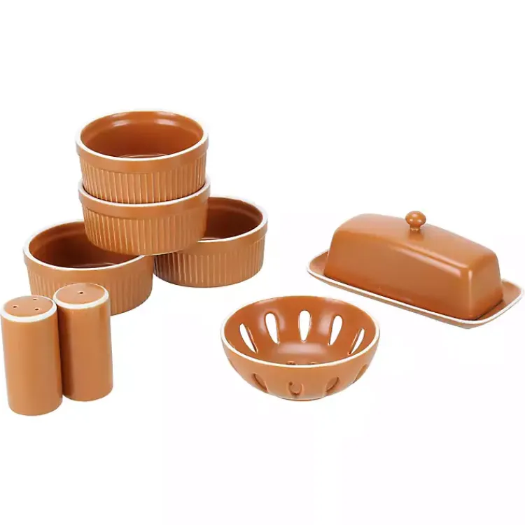 Kirklands Home Tempo Terracotta 7-pc. Countertop Accessory Set Brown Online