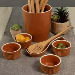 Kirklands Home Tempo Terracotta 6-pc. Countertop Accessory Set Brown New