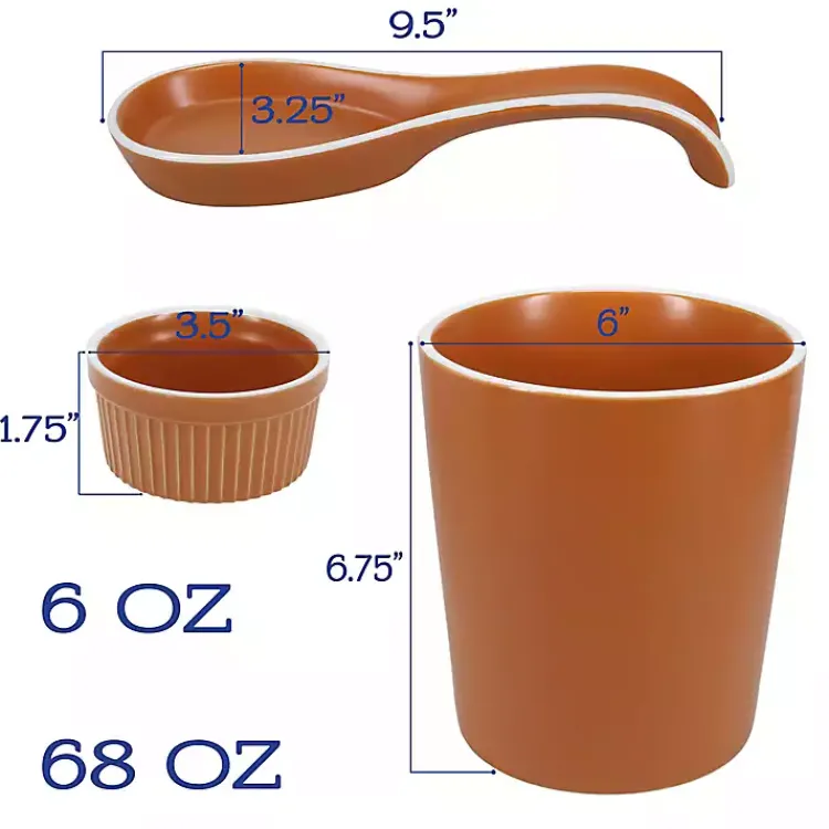 Kirklands Home Tempo Terracotta 6-pc. Countertop Accessory Set Brown New