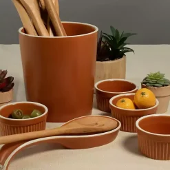 Kirklands Home Tempo Terracotta 6-pc. Countertop Accessory Set Brown New