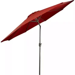 Kirklands Home Terracotta 8 ft. Hand Crank Tilt Umbrella Red New