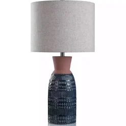 Kirklands Home Terracotta and Dark Ceramic Table Lamp Blue Discount