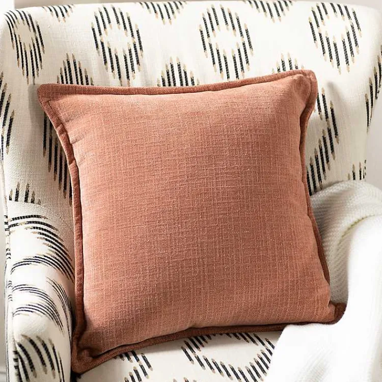 Pillows>Kirklands Home Terracotta Chenille Throw Pillow Orange