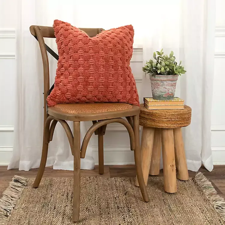 Pillows>Kirklands Home Terracotta Looped Cotton Throw Pillow Orange