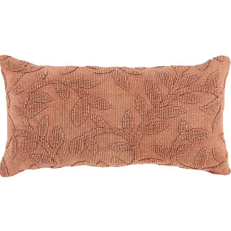 Pillows>Kirklands Home Terracotta Stonewash Botanical Pillow Pink