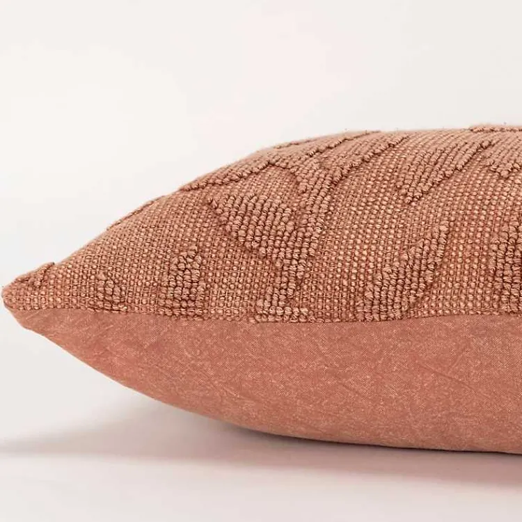 Pillows>Kirklands Home Terracotta Stonewash Botanical Pillow Pink