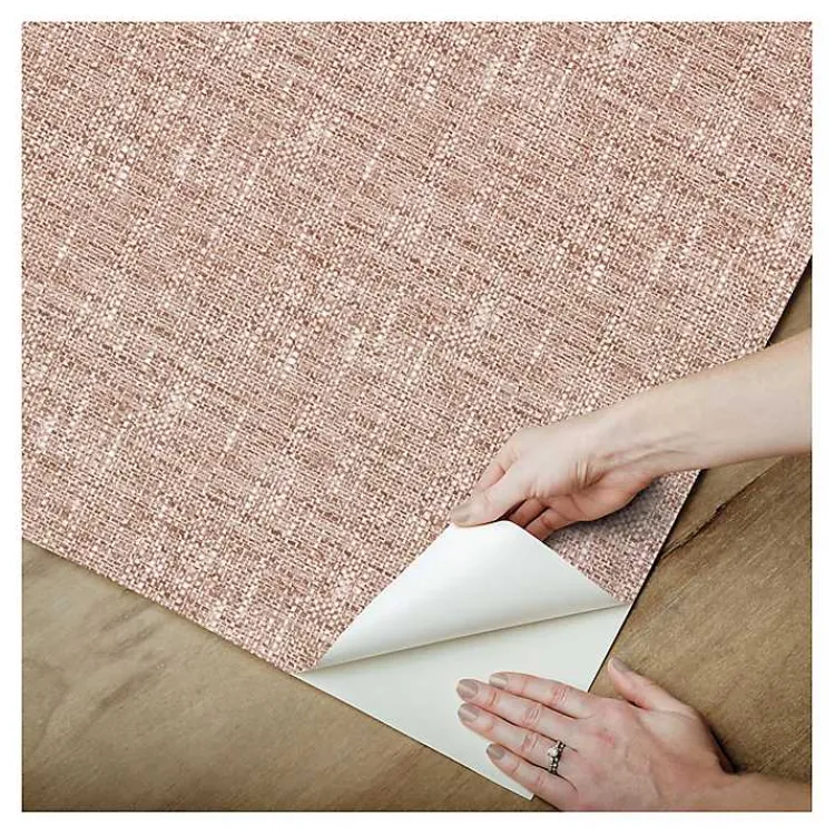 Kirklands Home Terracotta Textu Poplin Peel & Stick Wallpaper Red