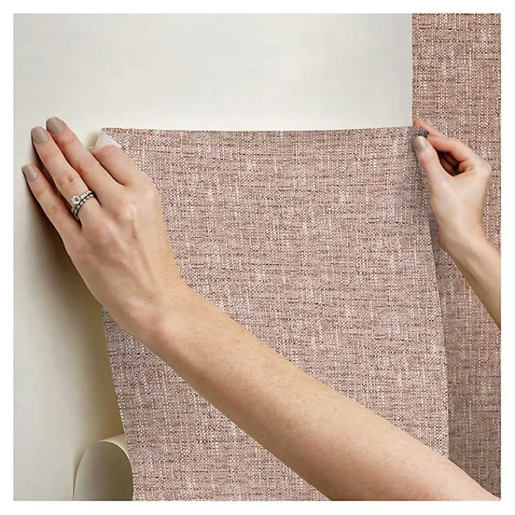 Kirklands Home Terracotta Textu Poplin Peel & Stick Wallpaper Red