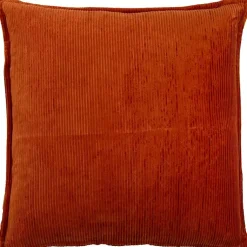 Pillows>Kirklands Home Terracotta Velvet Corduroy Flange Throw Pillow Orange