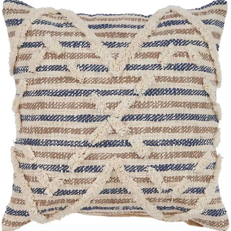 Pillows>Kirklands Home Textured Blue Stripe Pillow
