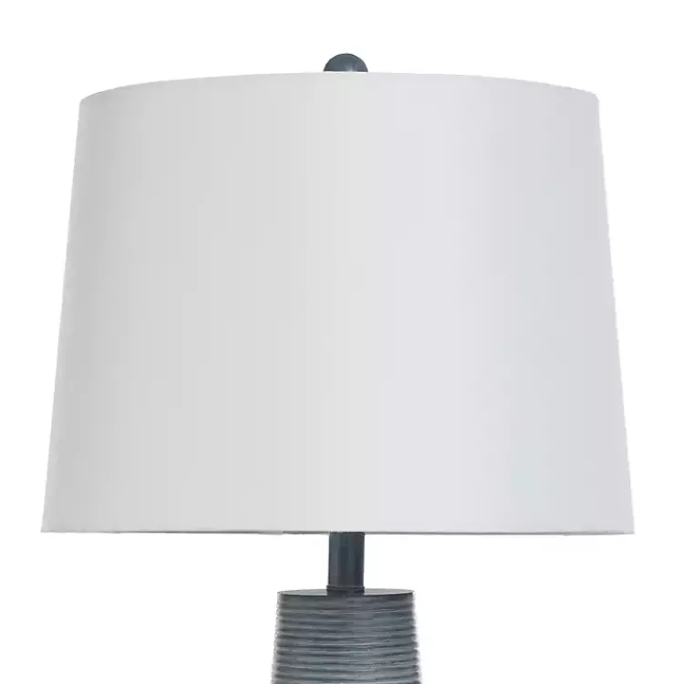 Kirklands Home Textured Denim Blue Tapered Table Lamp White Discount