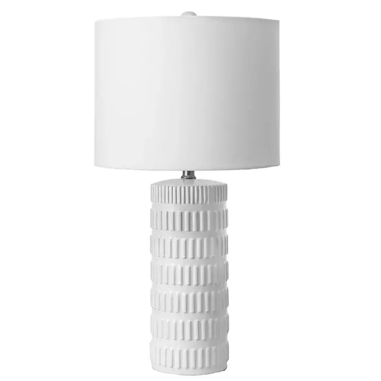 Kirklands Home Textured Ceramic Table Lamp White New