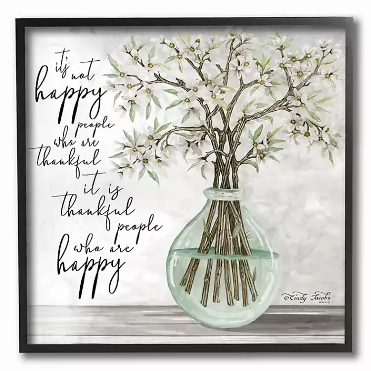 Kirklands Home Thankful People who are Happy Framed Art Print Gray Online