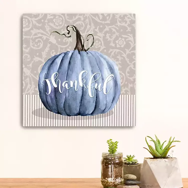 Fall>Kirklands Home Thankful Pumpkin Canvas Art Print, 20x20