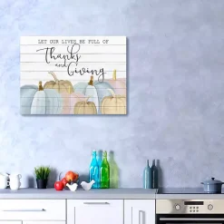 Fall>Kirklands Home Thanksgiving Pastel Pumpkins Canvas Art Print White