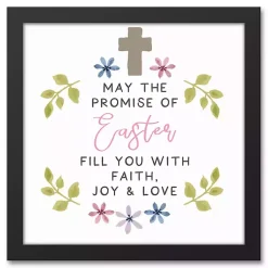 Easter Decorations>Kirklands Home The Promise of Easter Framed Canvas Print White