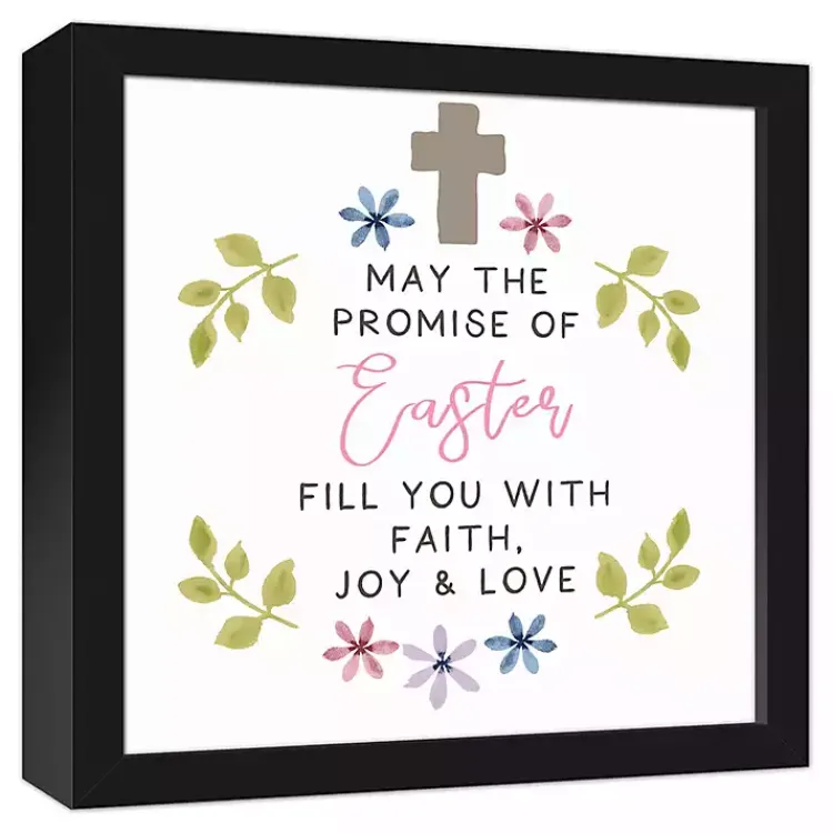 Easter Decorations>Kirklands Home The Promise of Easter Framed Canvas Print White