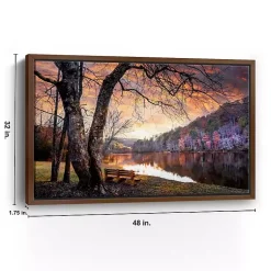 Kirklands Home The Quiet of Sunset Walnut Framed Canvas Art Print