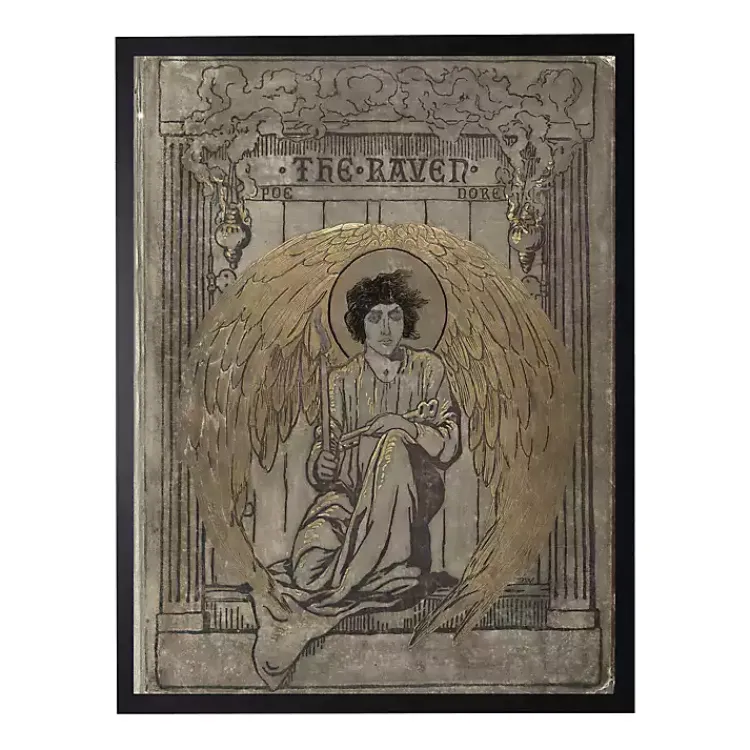 Halloween>Kirklands Home The Raven Book Cover Wall Plaque