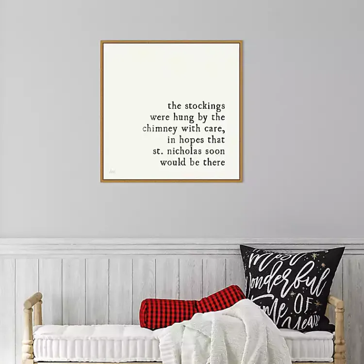 Christmas Art & Wall Decor>Kirklands Home The Stockings Were Hung Framed Canvas Art Print