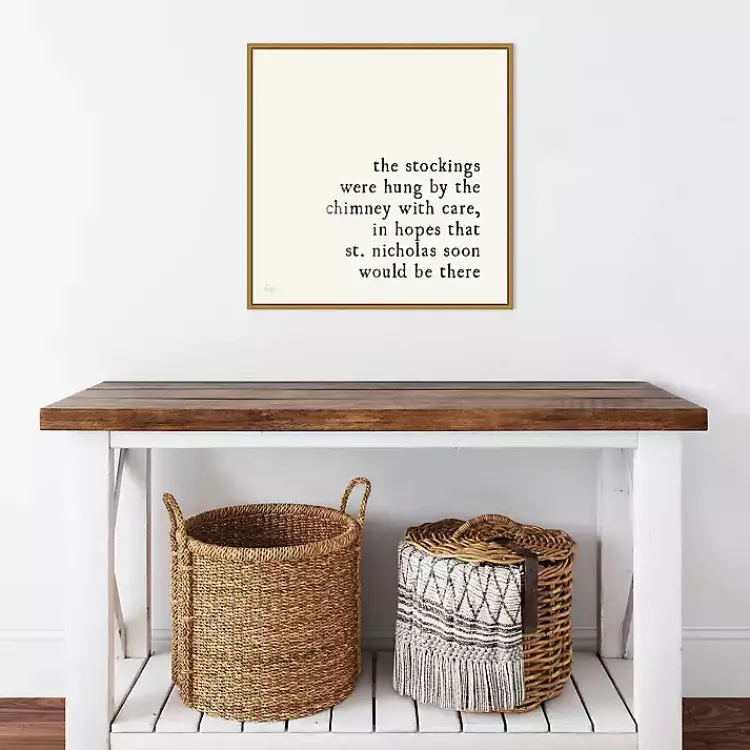 Christmas Art & Wall Decor>Kirklands Home The Stockings Were Hung Framed Canvas Art Print