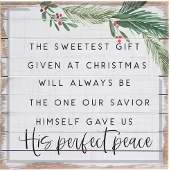 Christmas Art & Wall Decor>Kirklands Home The Sweetest Gift Wood Wall Plaque White