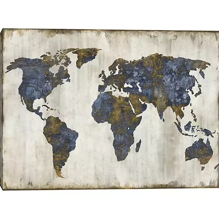 Kirklands Home The World I Canvas Art Print Blue New