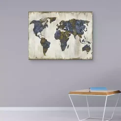 Kirklands Home The World I Canvas Art Print Blue New