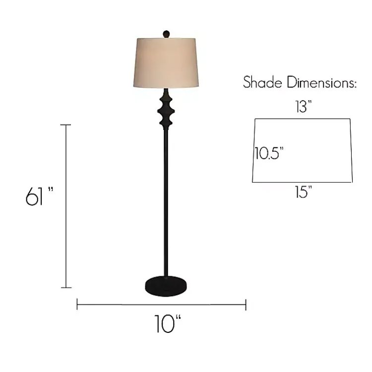 Kirklands Home Thelma Matte Black Stem Floor Lamp Tan Outlet