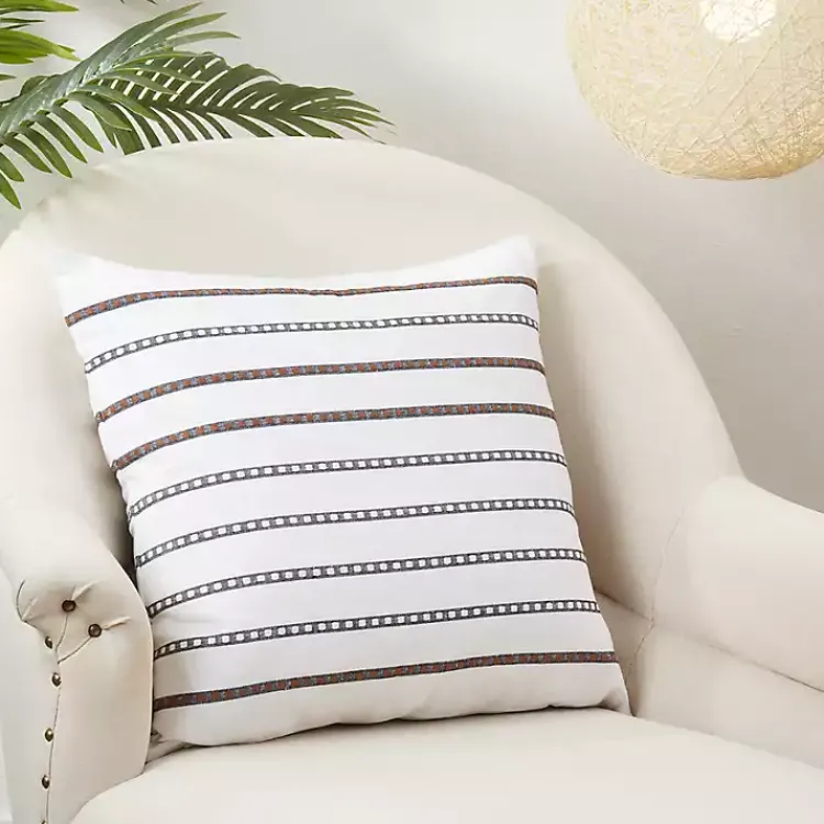 Pillows>Kirklands Home Thin Stripe Stitched Throw Pillow