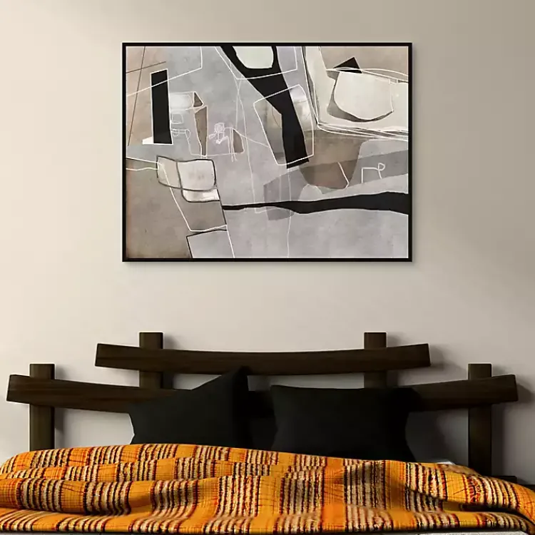 Kirklands Home Think Twice Framed Canvas Art Print Gray Sale
