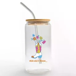 Kirklands Home This Ain't Texas Glass Tumbler New